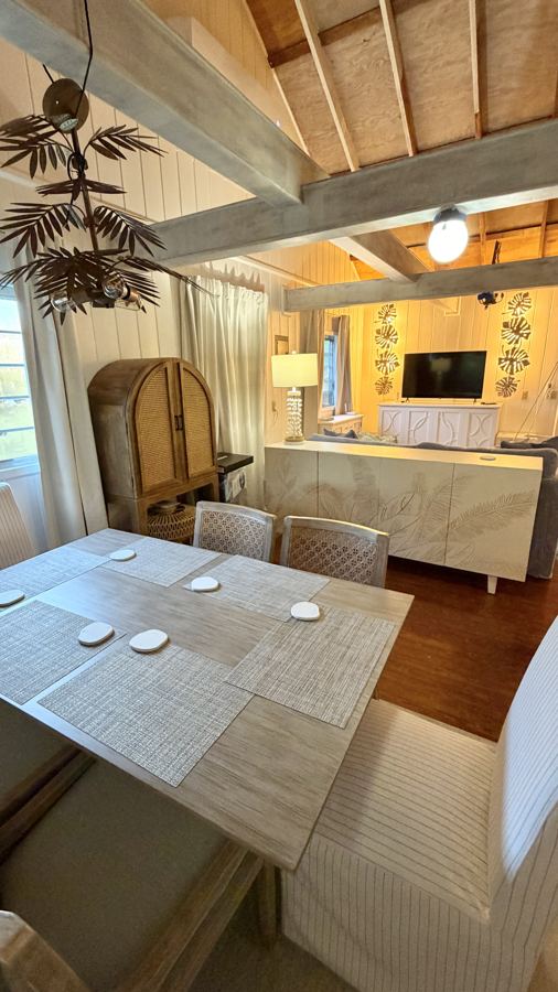 Bright, open living and kitchen at Colibrí